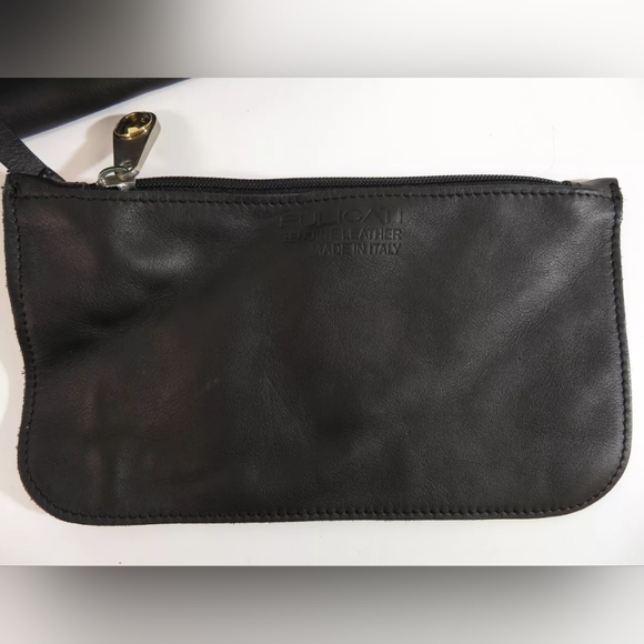 Pulicati Butter Soft Black Italian Leather Hobo Bag Logo Charm attached … - Picture 3 of 7